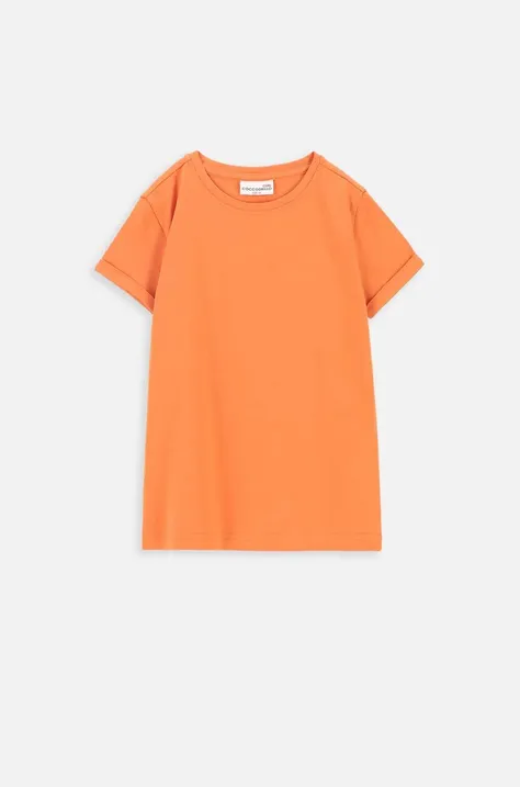 Coccodrillo t-shirt dziecięcy kolor pomarańczowy gładki