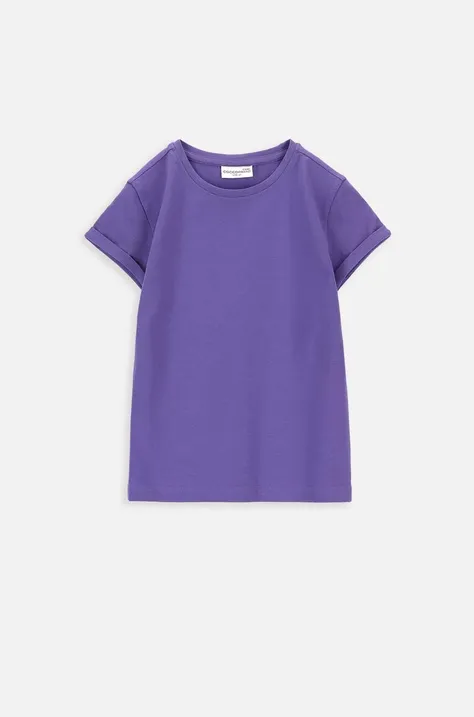 Coccodrillo t-shirt dziecięcy kolor fioletowy gładki