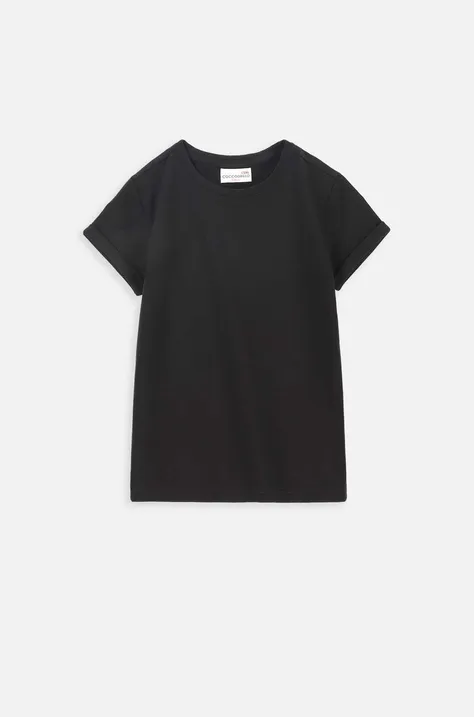 Coccodrillo t-shirt dziecięcy kolor czarny gładki
