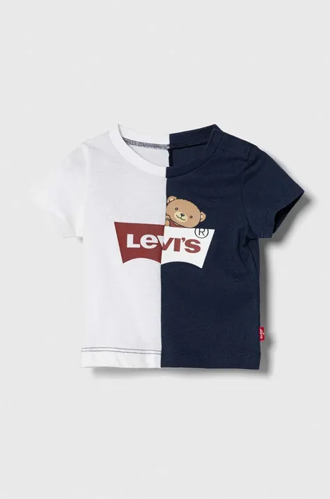 Levi's t-shirt niemowlęcy kolor niebieski wzorzysty