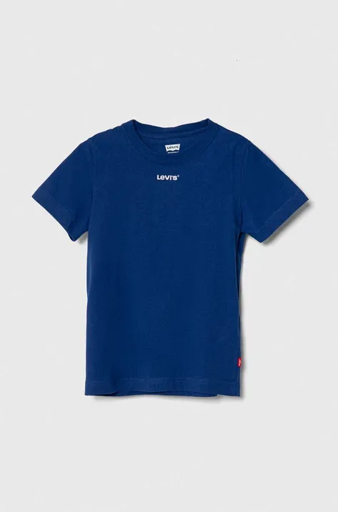 Levi's t-shirt bawełniany dziecięcy kolor niebieski gładki