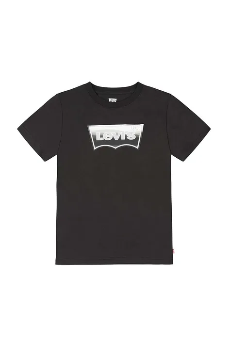 Παιδικό μπλουζάκι Levi's χρώμα: μαύρο