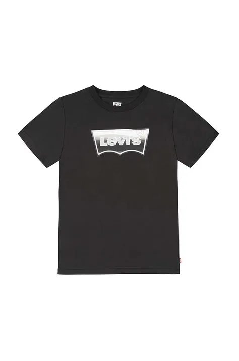 Otroška kratka majica Levi's črna barva