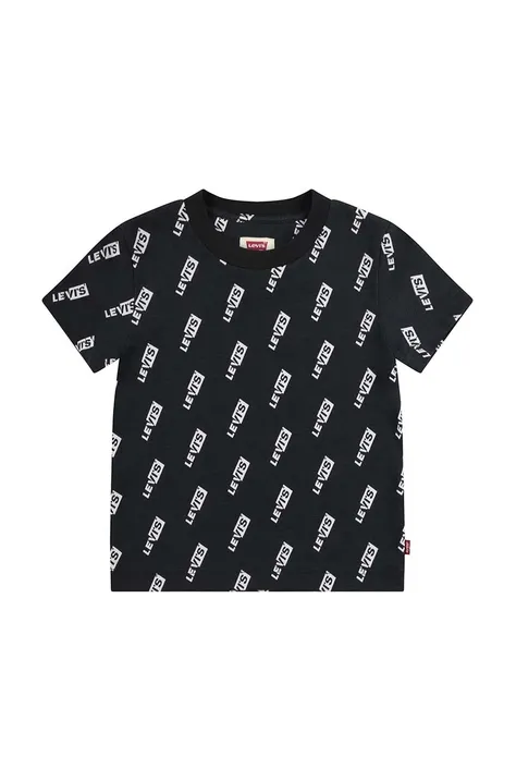 Levi's t-shirt dziecięcy kolor czarny z nadrukiem