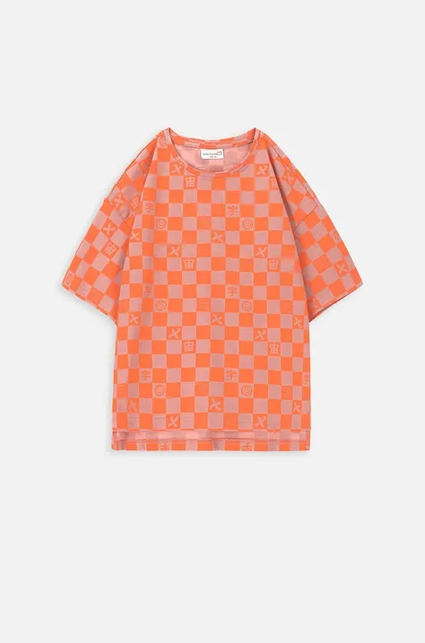 Coccodrillo t-shirt dziecięcy kolor różowy wzorzysty