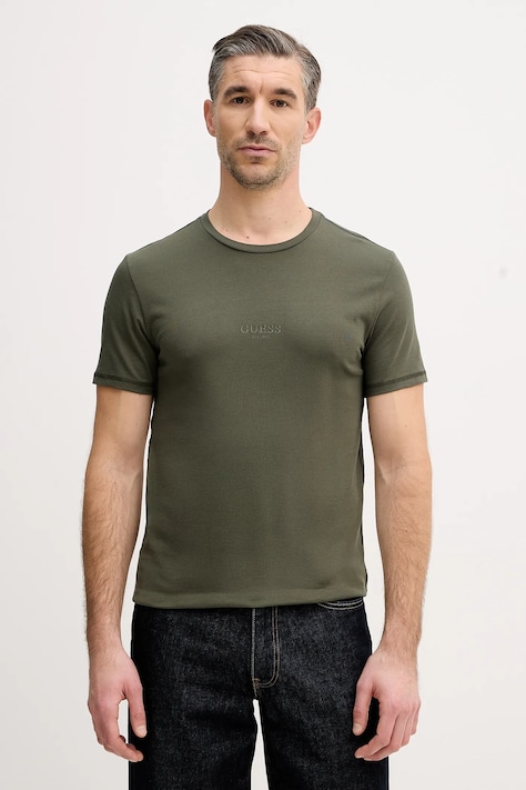 Guess tricou din bumbac AIDY culoarea portocaliu, cu imprimeu, M2YI72 I3Z14