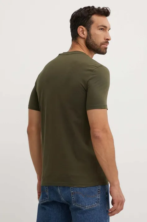 Guess t-shirt bawełniany AIDY męski kolor zielony z aplikacją M2YI72 I3Z14