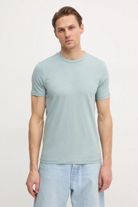 Bavlněné tričko Guess AIDY šedá barva, s aplikací, M2YI72 I3Z14