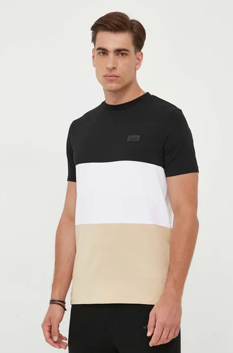 Majica kratkih rukava Karl Lagerfeld za muškarce, boja: bež, s uzorkom