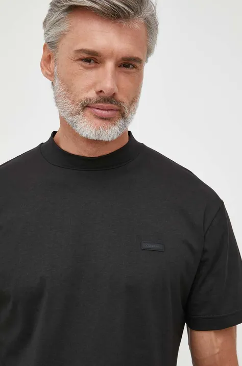 Βαμβακερό μπλουζάκι Calvin Klein χρώμα: μαύρο
