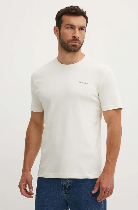 Pamučna majica Calvin Klein za muškarce, boja: narančasta, bez uzorka, K10K109894