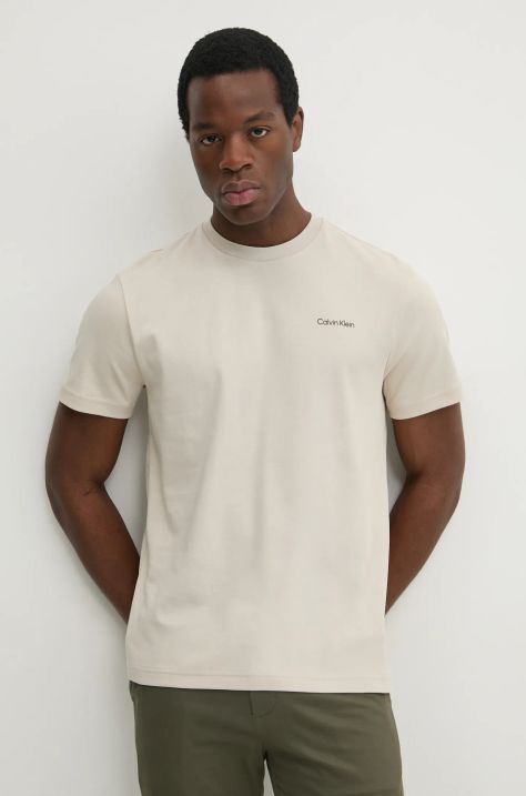 Calvin Klein t-shirt bawełniany kolor beżowy K10K109894