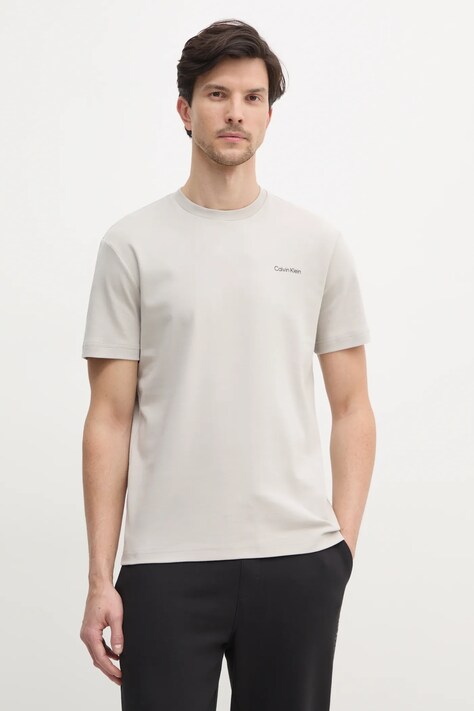 Calvin Klein pamut póló szürke, férfi, sima, K10K109894