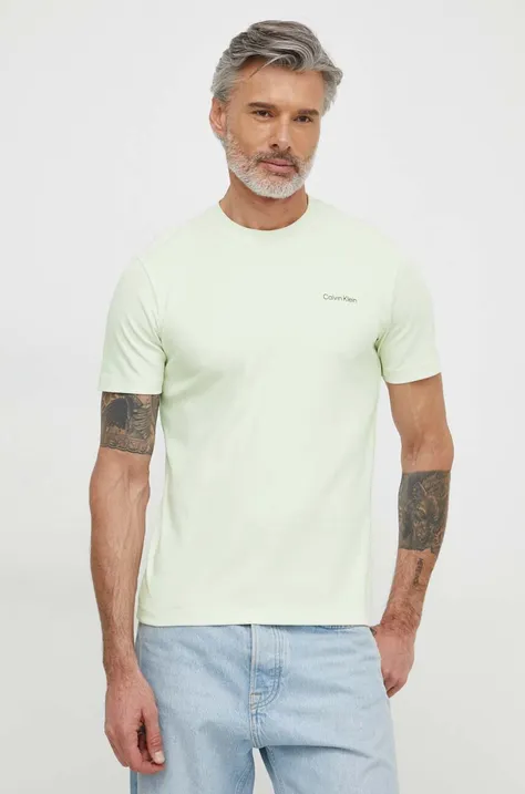 Pamučna majica Calvin Klein za muškarce, boja: narančasta, bez uzorka