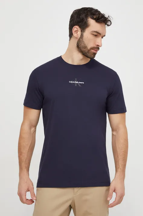 Calvin Klein Jeans t-shirt in cotone colore blu navy