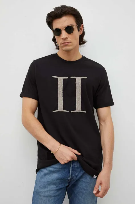 Bavlnené tričko Les Deux čierna farba, melanžový
