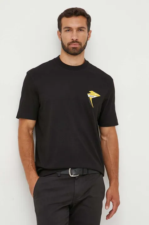 Majica kratkih rukava Boss Orange BOSS ORANGE za muškarce, boja: crna, s aplikacijom