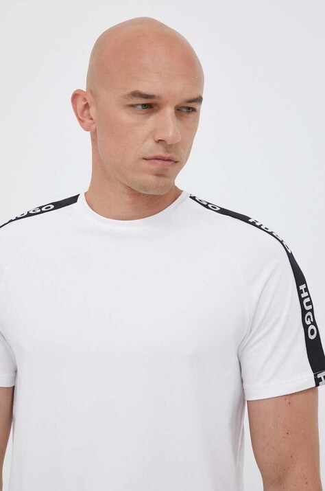 HUGO tricou lounge culoarea alb, cu imprimeu 50504270