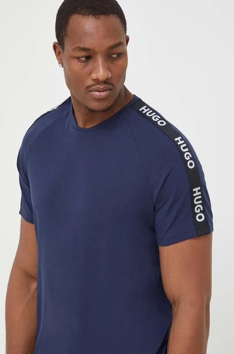 Homewear majica kratkih rukava HUGO boja: tamno plava, s aplikacijom, 50504270