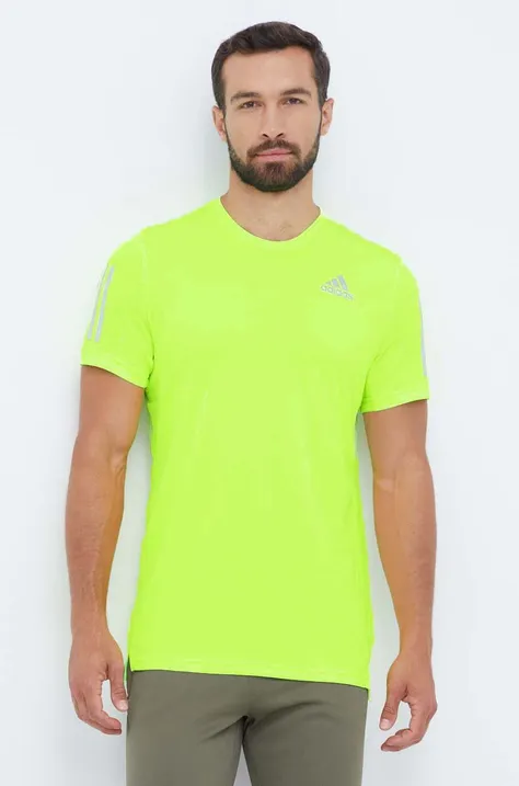 adidas Performance t-shirt do biegania Own the Run kolor zielony z nadrukiem