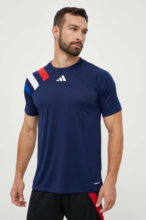 adidas Performance tricou de antrenament Fortore 23 culoarea bleumarin, cu imprimeu IK5738