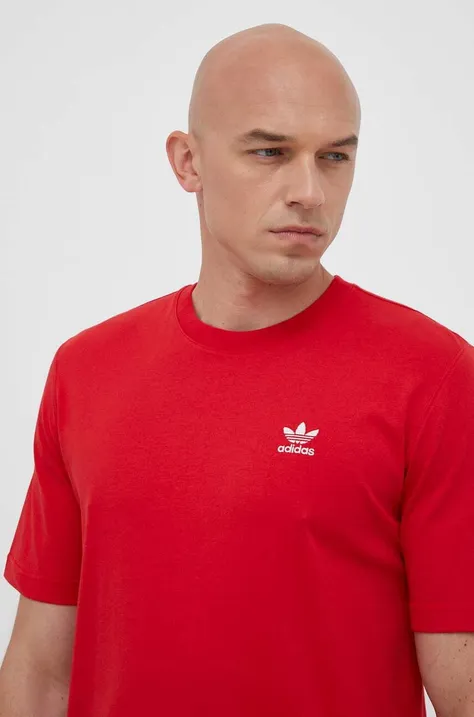 Хлопковая футболка adidas Originals цвет красный с аппликацией