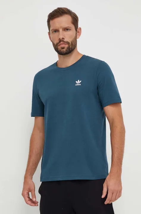 adidas Originals t-shirt bawełniany męski kolor turkusowy gładki