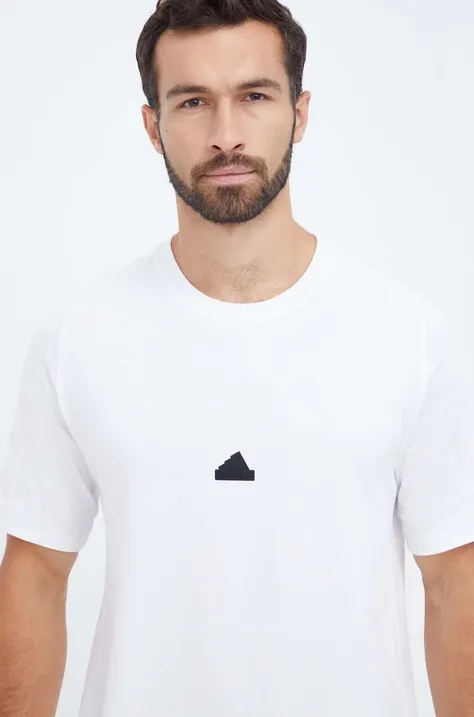 adidas t-shirt bawełniany Z.N.E kolor biały z aplikacją