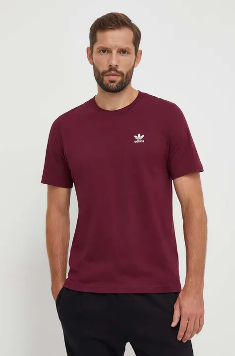 adidas Originals t-shirt bawełniany męski kolor bordowy gładki