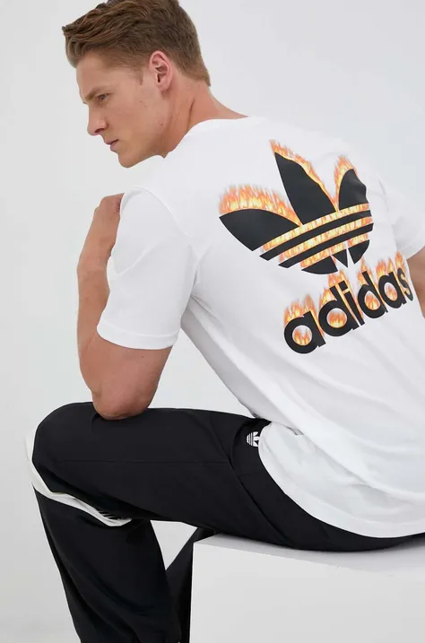 adidas Originals t-shirt bawełniany kolor biały z nadrukiem