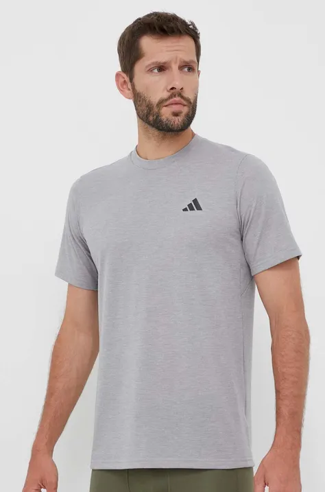 adidas Performance t-shirt treningowy Train Essentials Comfort kolor szary melanżowy