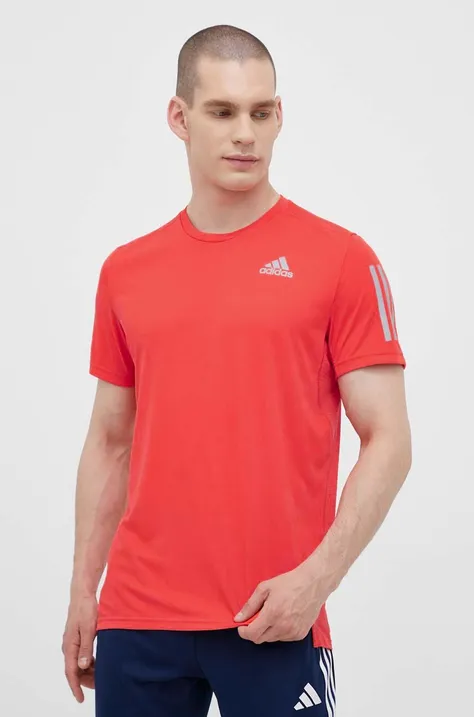 Μπλουζάκι για τρέξιμο adidas Performance Own the Run χρώμα: πορτοκαλί