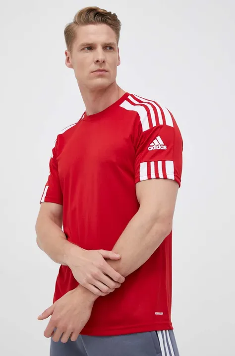 adidas Performance t-shirt treningowy Squadra 21 kolor czerwony z aplikacją