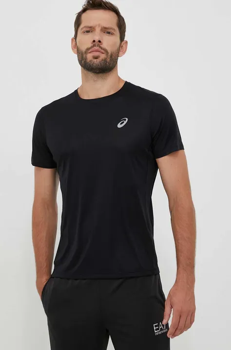 Μπλουζάκι για τρέξιμο Asics Core χρώμα: μαύρο