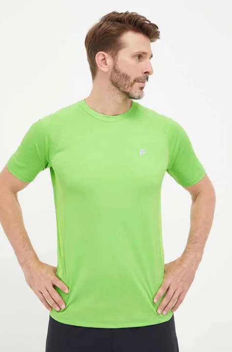 Fila t-shirt do biegania Ridgecrest kolor zielony gładki