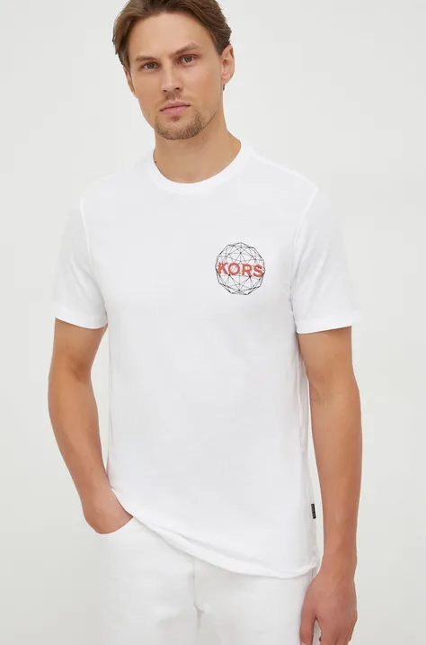 Michael Kors pamut póló fehér, nyomott mintás