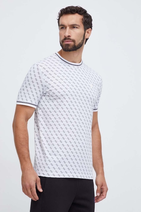 Guess tricou barbati, culoarea alb, modelator