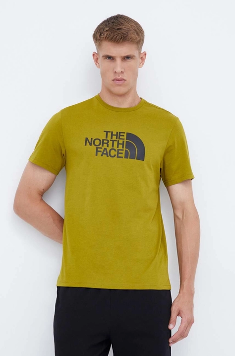 The North Face t-shirt bawełniany kolor zielony z nadrukiem