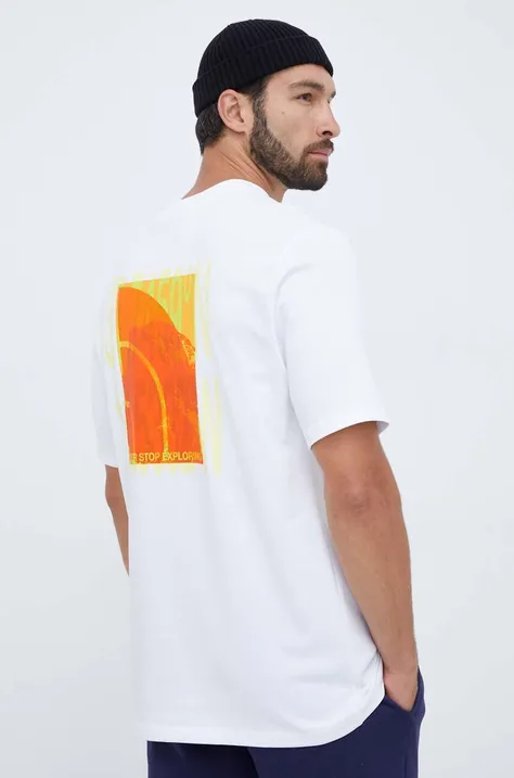 The North Face t-shirt bawełniany kolor biały z nadrukiem