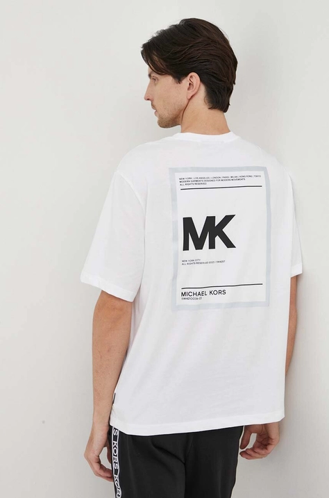 Michael Kors t-shirt bawełniany kolor biały z nadrukiem