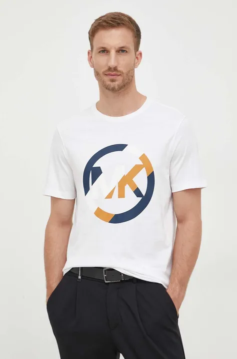Хлопковая футболка Michael Kors цвет белый с принтом