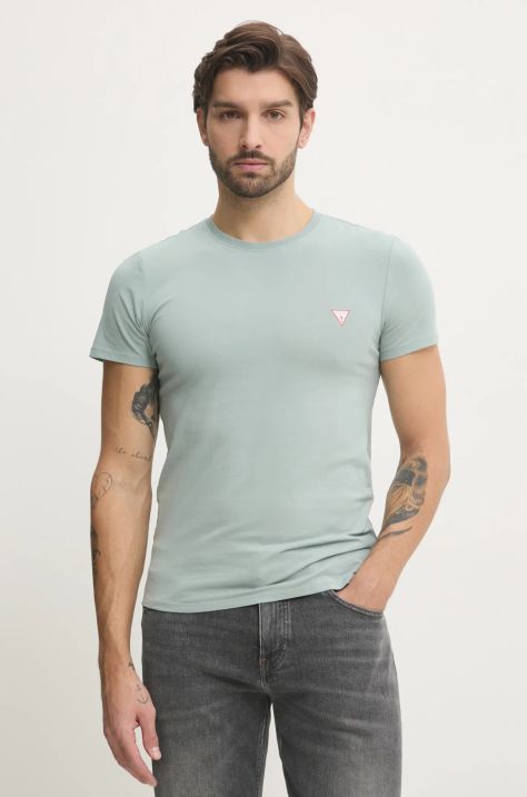 Guess t-shirt zöld, férfi, sima