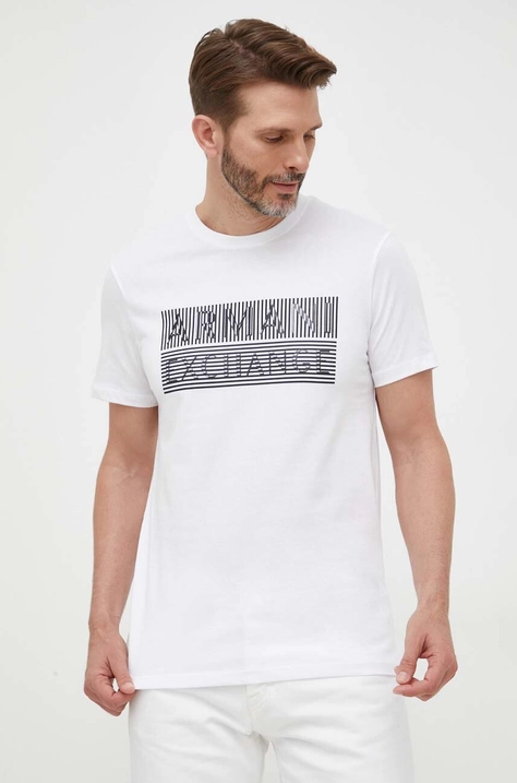 Armani Exchange t-shirt bawełniany kolor biały z nadrukiem