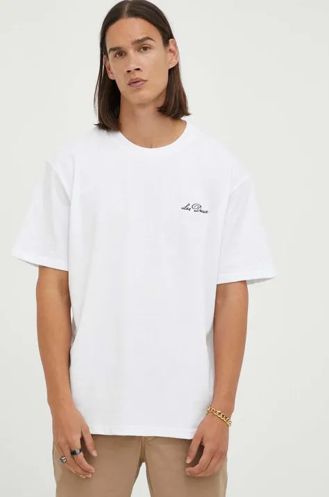 Kratka majica Les Deux moški, bela barva