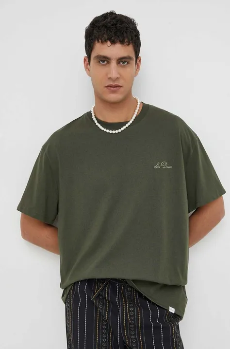 Kratka majica Les Deux moški, zelena barva