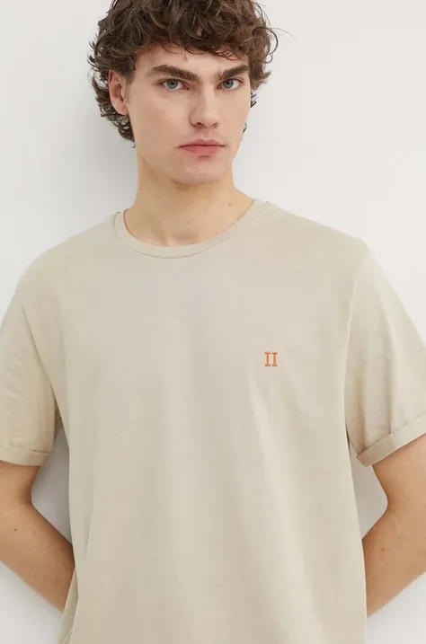 Bavlnené tričko Les Deux béžová farba, jednofarebný