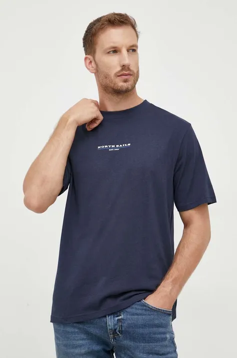 North Sails t-shirt bawełniany kolor niebieski z nadrukiem