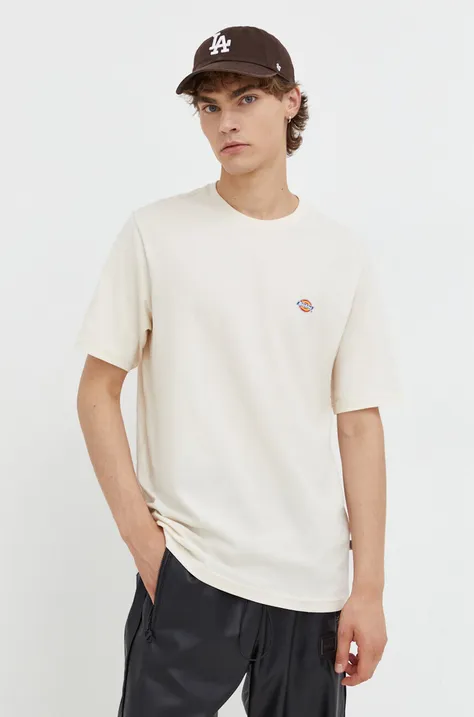 Bavlnené tričko Dickies béžová farba, s potlačou