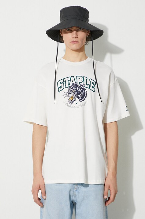 Puma tricou din bumbac PUMA X STAPLE bărbați, culoarea bej, cu imprimeu