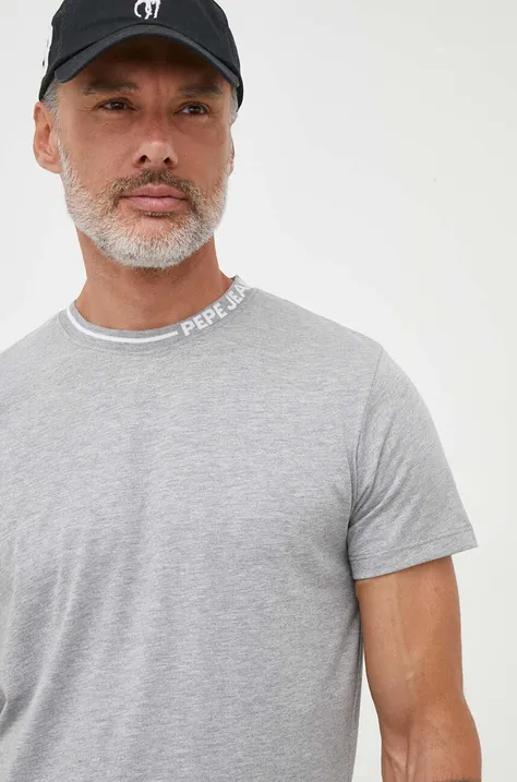 Pepe Jeans t-shirt Warian szürke, férfi, nyomott mintás